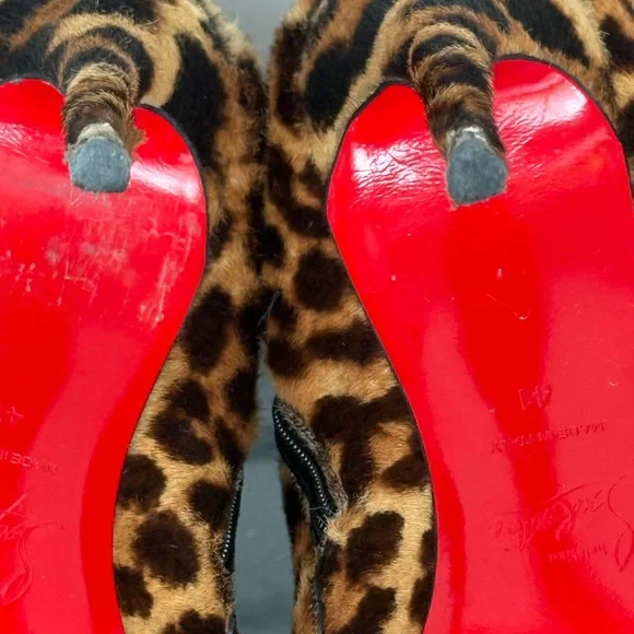 Christian Louboutin Pony Hair Leopard inside zipper HIGH Boots - Picture 8 of 11